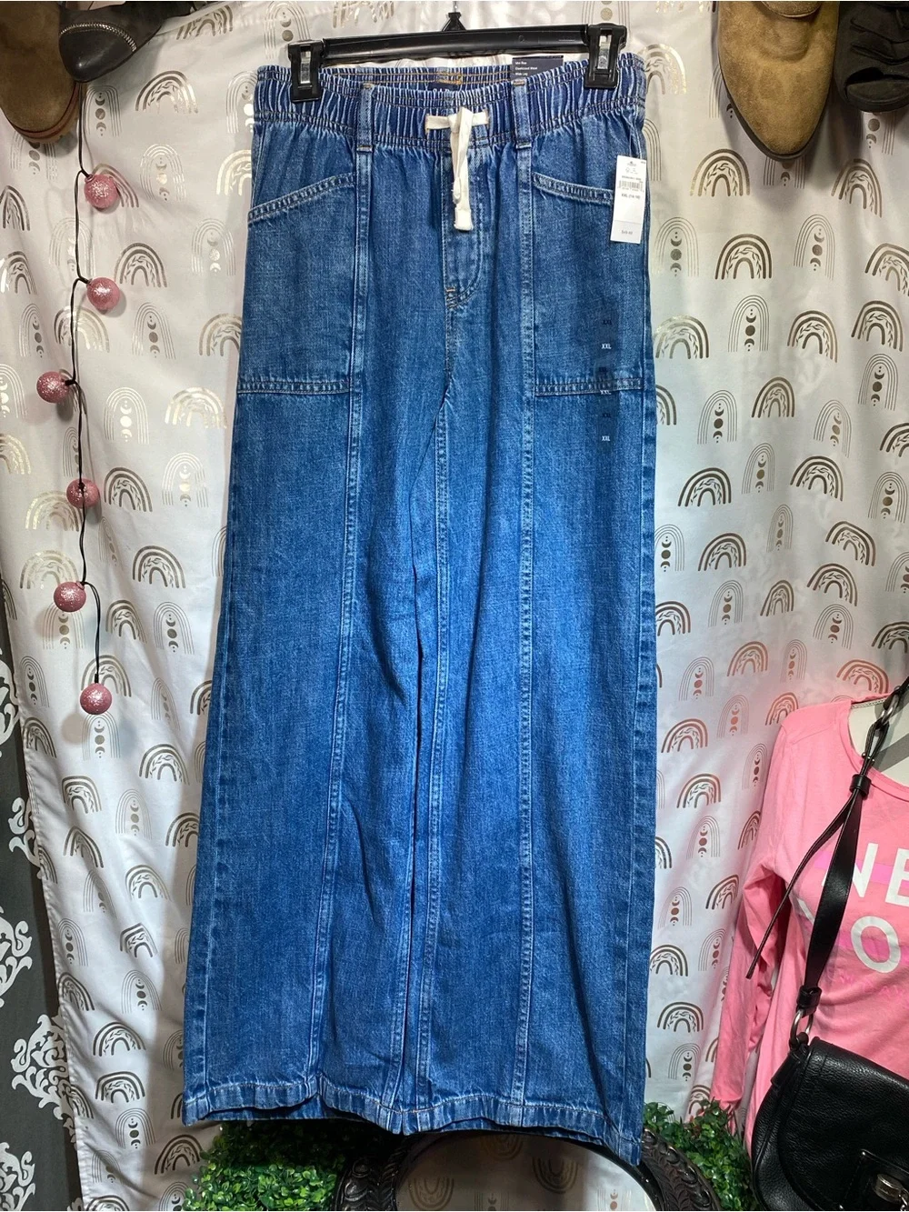 GAP Blue Elastic-Waist Wide-Leg Kids Jeans